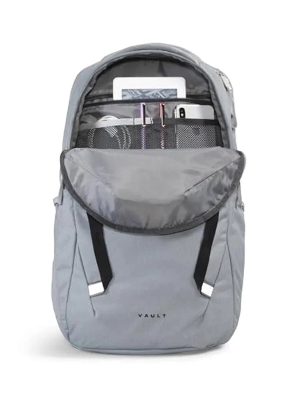 Vault Backpack Laptop Sleeve Water Repellent Commuter Travel School Bag Grey